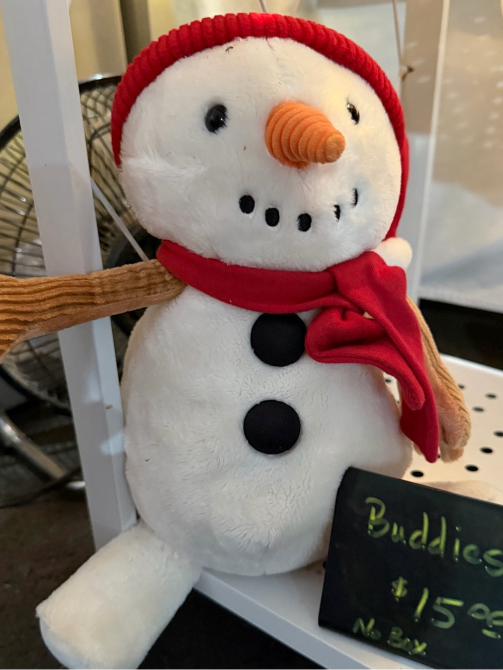 Scentsy White Plush Snowman with Red Hat and Scarf